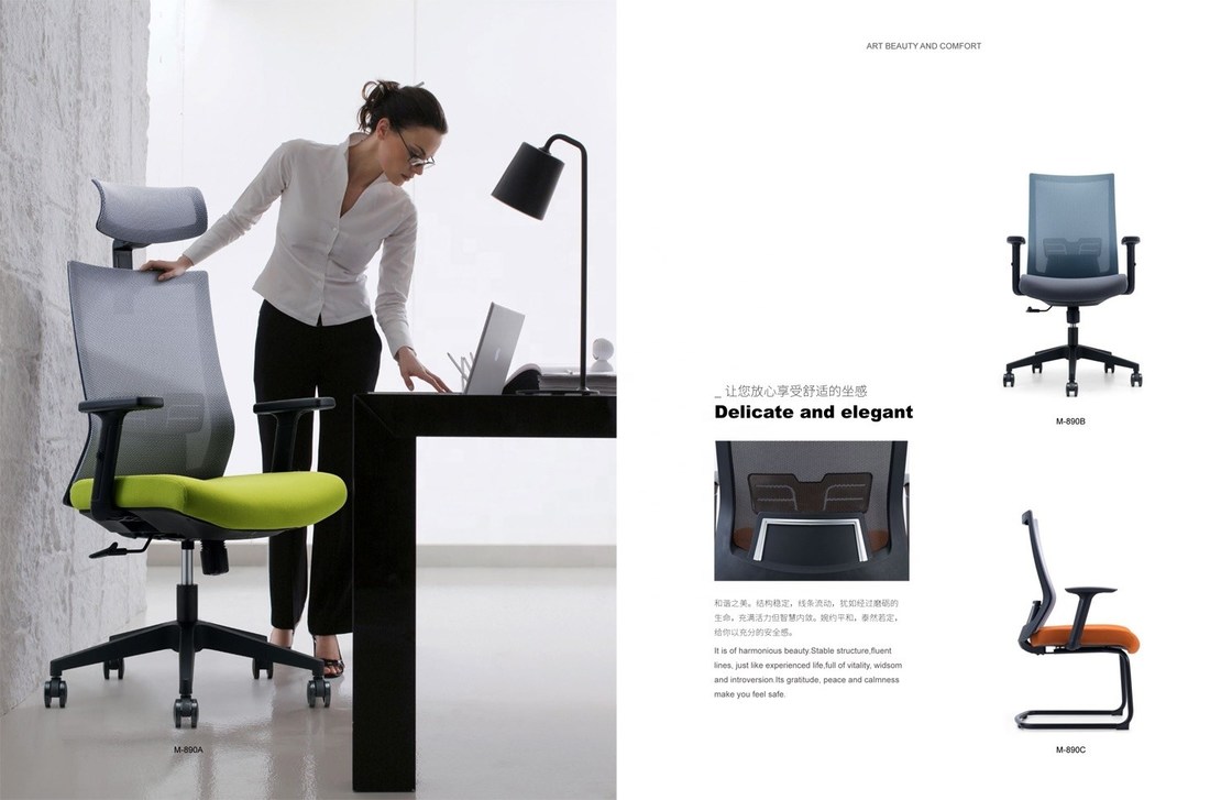 صندلی اداری مشبک با تکیه‌گاه بازو و تکیه‌گاه سر قابل تنظیم برای طراحی ارگونومیک مدرن با پشتی بلند