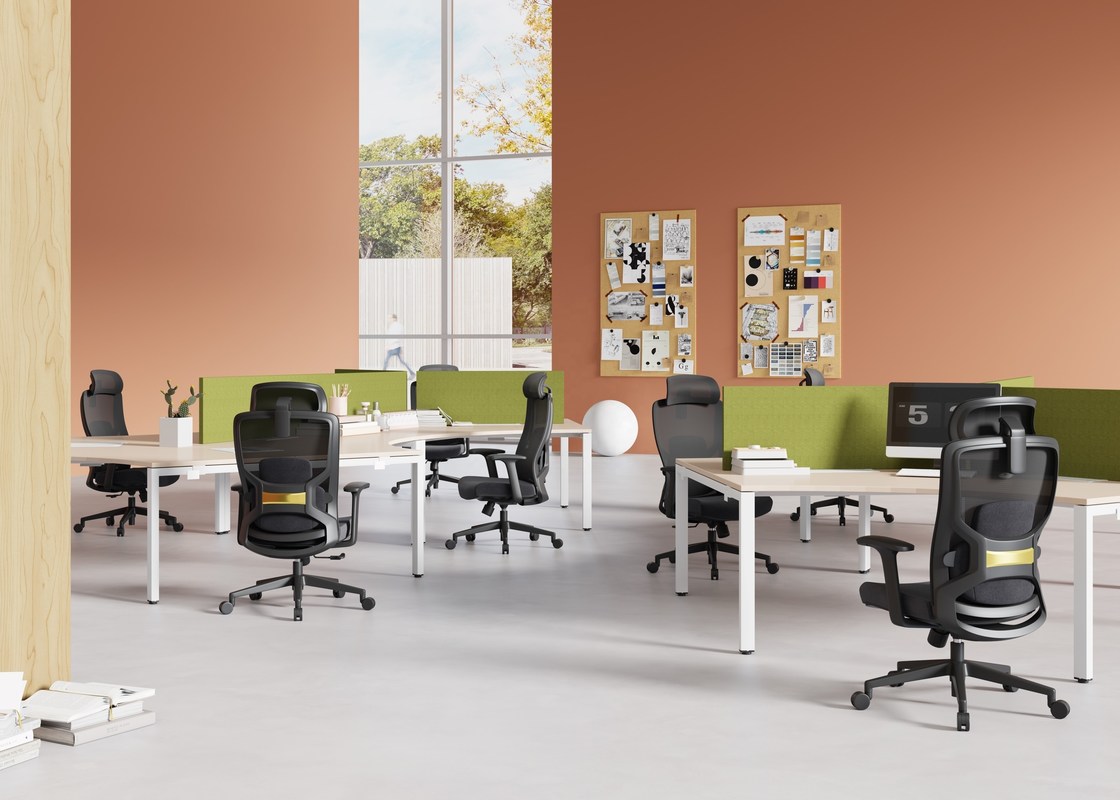 High Black Mesh Fabric Office Chair with Lumbar Support and BIFMA Standard Certificate