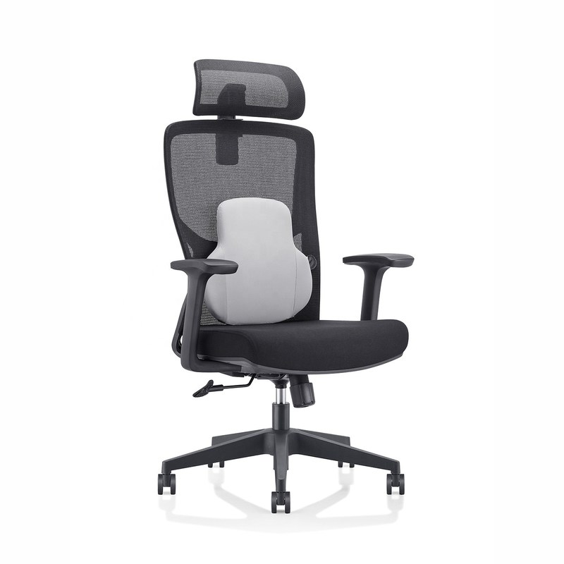 High Black Mesh Fabric Office Chair with Lumbar Support and BIFMA Standard Certificate