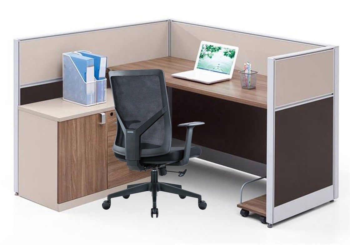 صندلی اداری با تکیه‌گاه بلند، قابل تنظیم، با قابلیت چرخش 360 درجه، مشبک و پارچه ای، مناسب برای دفتر/هتل/خانه/مدرسه