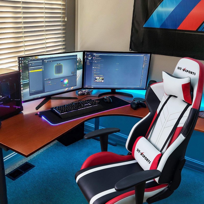 صندلی بازی مسابقه ای چرمی PU سفید حرفه ای برای تجربه راحت ورزش های الکترونیکی