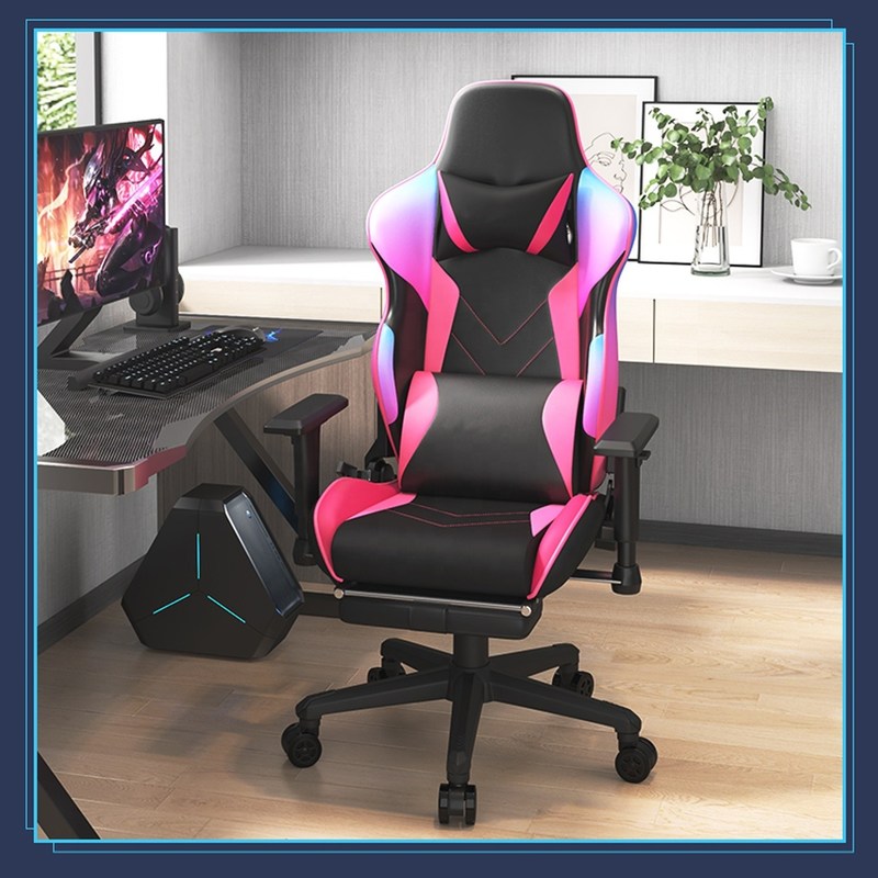 Flowing Light And Color Luxury PU Leather Racing Gaming Chair for Computer Gamer
