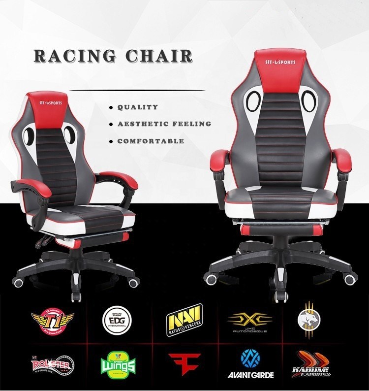 صندلی گیمینگ اداری چرمی طرح مسابقه ای OEM HCYZ برای کودکان، نوع فلزی: آهن، گردان