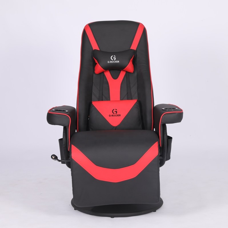 صندلی اداری مخصوص، صندلی گیمینگ لوکس با جا لیوانی به سبک مسابقه ای چرمی صورتی