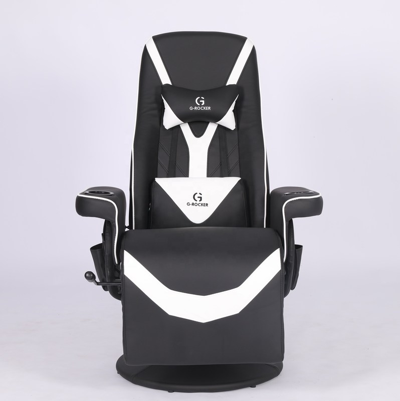 صندلی اداری مخصوص، صندلی گیمینگ لوکس با جا لیوانی به سبک مسابقه ای چرمی صورتی